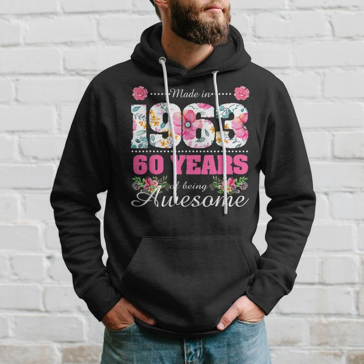 Womens Made In 1963 Floral 60Th Birthday Gifts 60 Year Old Hoodie Gifts for Him