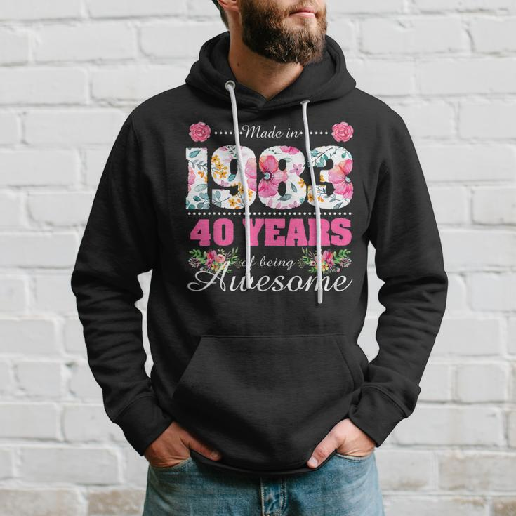 Womens Made In 1983 Floral 40Th Birthday Gifts 40 Year Old Hoodie Gifts for Him