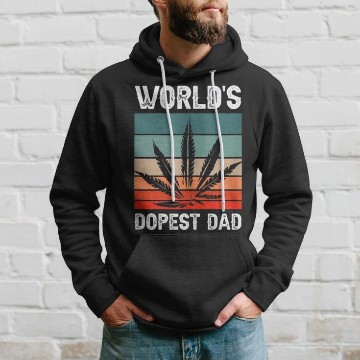Worlds Dopest Dad Marijuana Cannabis Weed Vintage Hoodie Gifts for Him