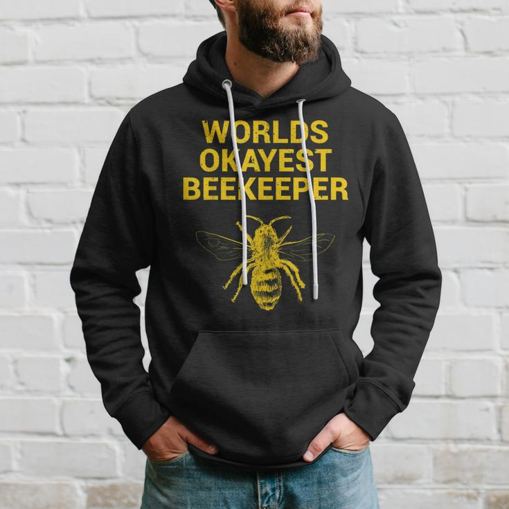 Worlds Okayest Beekeeper Beekeeping Dad Gift Hoodie Gifts for Him