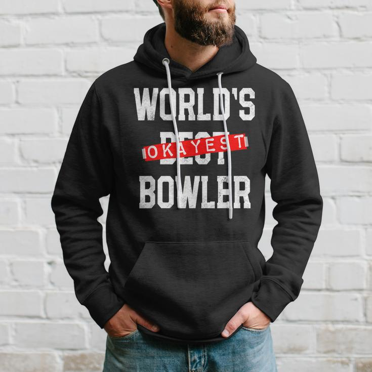 Worlds Okayest Bowler V2 Men Hoodie Graphic Print Hooded Sweatshirt Gifts for Him
