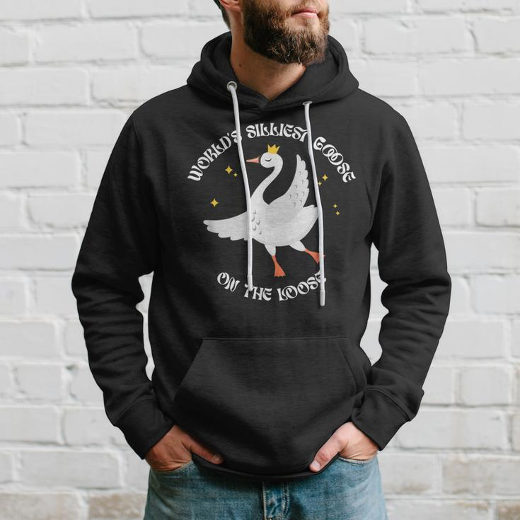 Worlds Silliest Goose On The Loose Funny Hoodie Gifts for Him