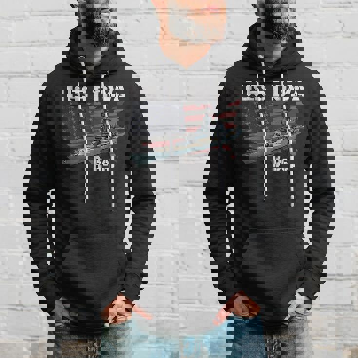 Ww2 American Battleship Uss Iowa Warship Bb-61 Veterans Hoodie Gifts for Him
