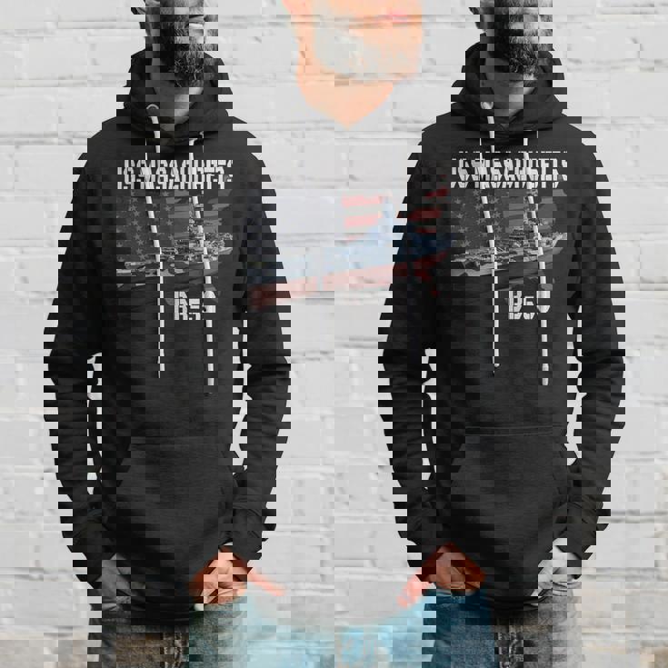 Ww2 American Battleship Uss Massachusetts Bb-59 Warships Hoodie Gifts for Him