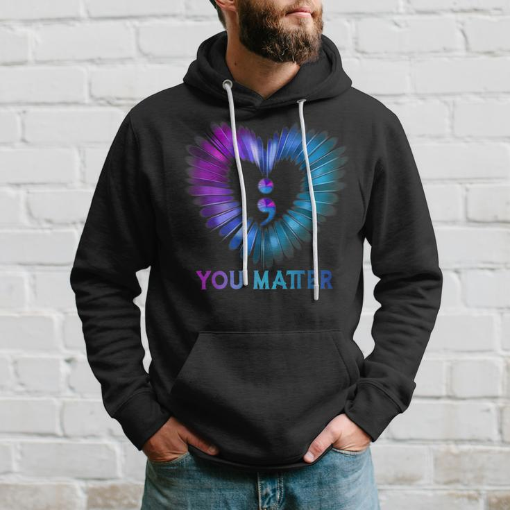 You Matter Dont Let Your Story End Semicolon Heart Hoodie Gifts for Him