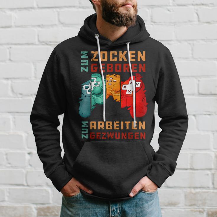 Zum Zocken Geboren Zum Arbeiten Gezwungen Konsole Ps5 Gaming Hoodie Geschenke für Ihn