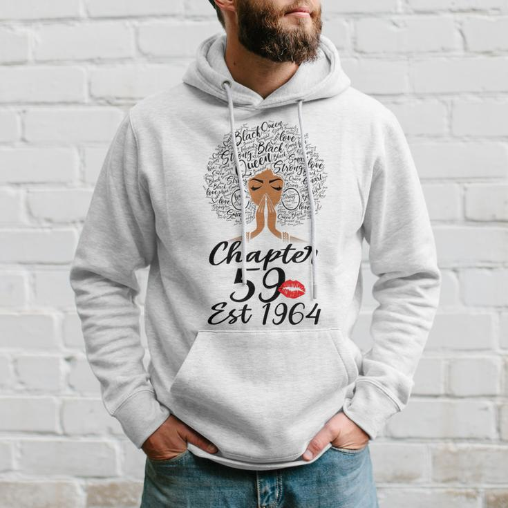 Chapter 59 Est 1964 59Th Birthday Afro Black Messy Bun Hoodie Gifts for Him