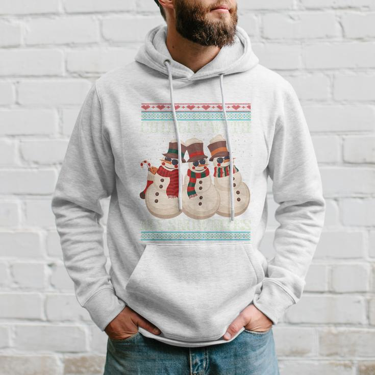 Chillin With My Snowmies Ugly Christmas Snowman Funny Gift Black Hoodie Gifts for Him