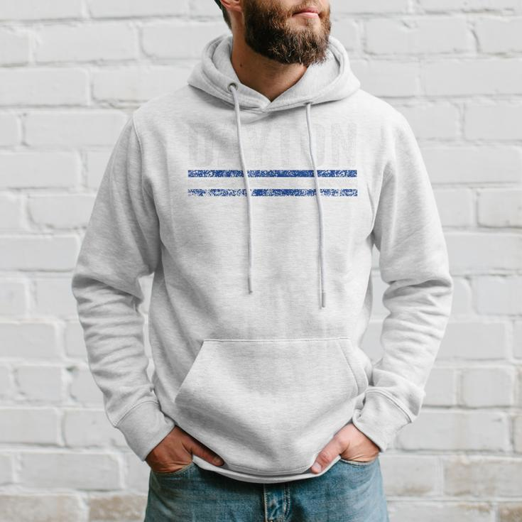 Dayton Ohio Retro Vintage Weathered Throwback Men Hoodie Graphic Print Hooded Sweatshirt Gifts for Him