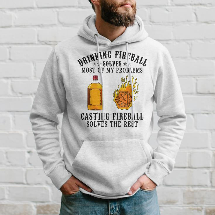 Drinking And Casting Fireball Lovers Whisky Dnds Funny Hoodie Gifts for Him