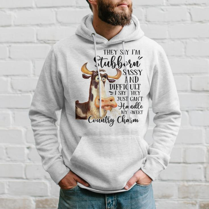 Funny Cow Heifer They Say Im Stubborn Sassy And Difficult Hoodie Gifts for Him