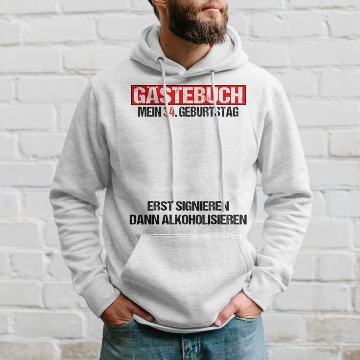 Gästebuch 34 Geburtstag Mann Frau Lustig 34 Geburtstag Deko Hoodie Geschenke für Ihn