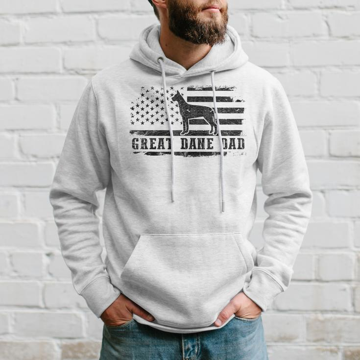 Great Dane Dad Distressed American Flag Patriotic Dog Gift For Mens Hoodie Gifts for Him
