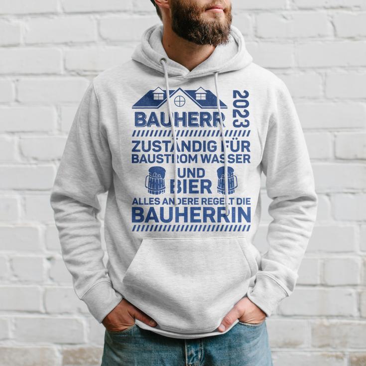 Herren Bauherr 2023 Zuständig Für Baustrom Lustiger Spruch Hoodie Geschenke für Ihn