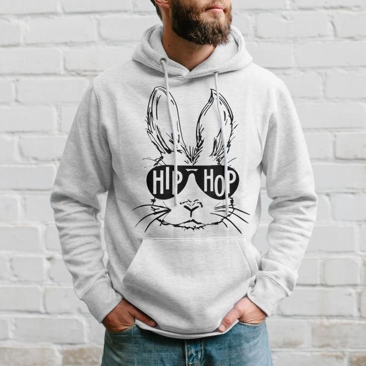 Hip Hop Bunny With Sunglasses Easter Hippity Rabbit Funny Hoodie Gifts for Him