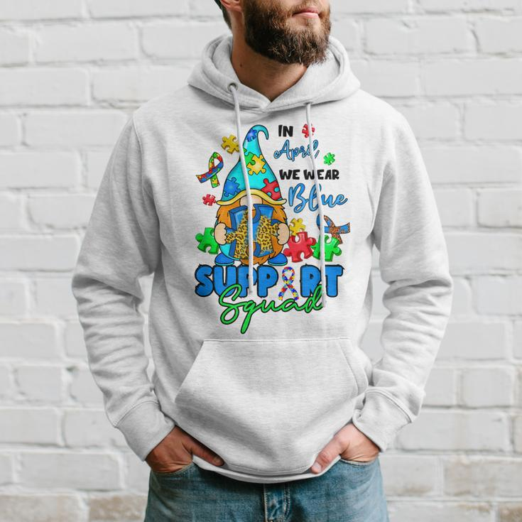 I April We Wear Blues Gnomes Autism Awareness Hoodie Gifts for Him