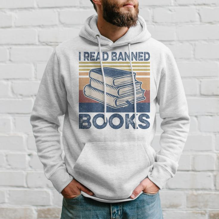 I Read Banned Books Week Librarian Freedom Reader Nerd Men Hoodie Gifts for Him