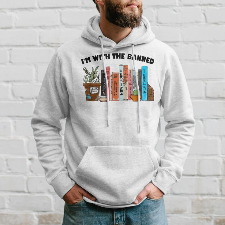 Im With The Banned Love Reading Books Outfit For Bookworms Hoodie Gifts for Him