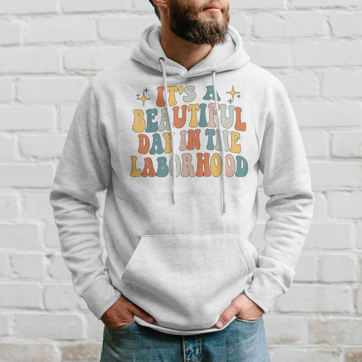 Its A Beautiful Day In The Laborhood Labor Delivery Retro Hoodie Gifts for Him
