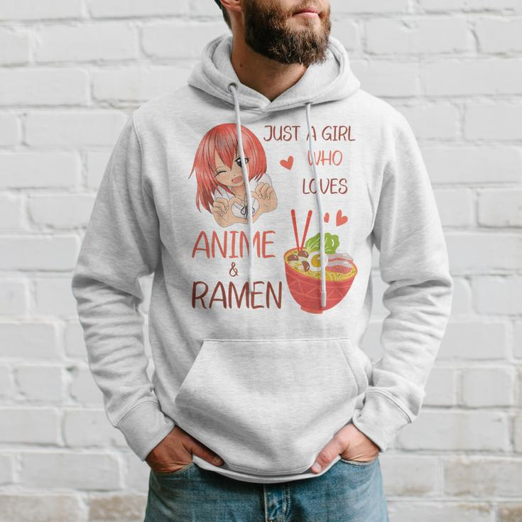 Just A Girl Who Loves Anime And Ramen Japan Anime Girl Hoodie Gifts for Him