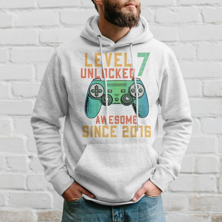 Kids Level 7 Unlocked 7Th Birthday 7 Year Old Boy Gifts Gamer Hoodie Gifts for Him