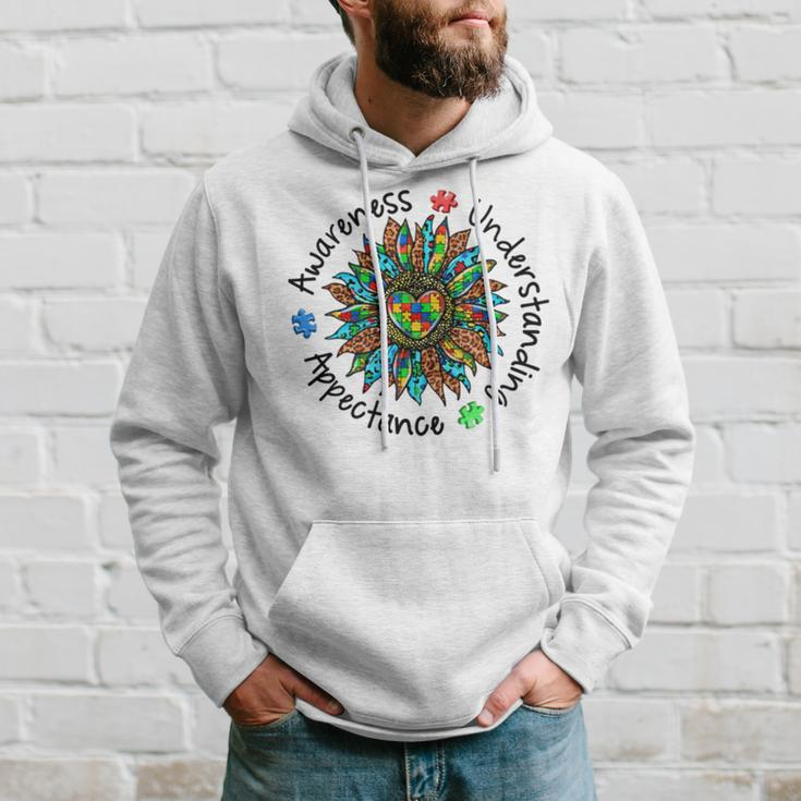Leopard Sunflower Autism Awareness Plant Lover Neurodiversity Adhd Special Ed Teacher Social Work Hoodie Gifts for Him