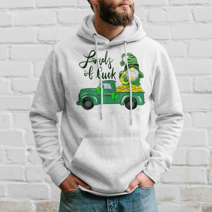 Loads Of Luck Truck Gnome St Patricks Day Shamrock Clover Hoodie Gifts for Him
