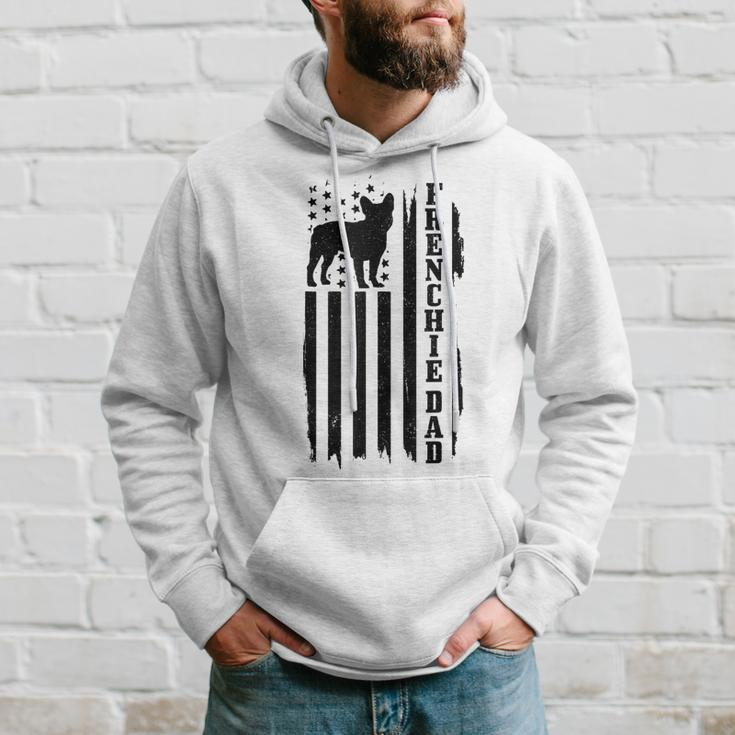 Mens Frenchie Dad Vintage American Flag Patriotic French Bulldog Hoodie Gifts for Him