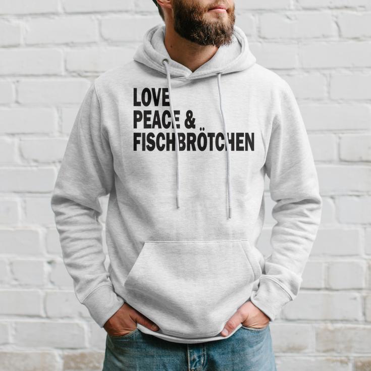 Moin Fischbrötchen Love Peace Norddeutsch Plattdeutsch Hoodie Geschenke für Ihn