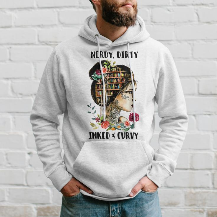 Nerdy Dirty Inked Curvy Girl Tattoo Reading Lover Hoodie Gifts for Him