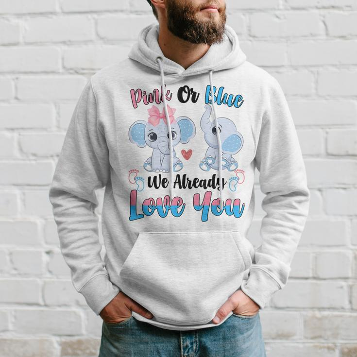 Pink Or Blue We Always Love You Funny Elephant Gender Reveal Hoodie Gifts for Him