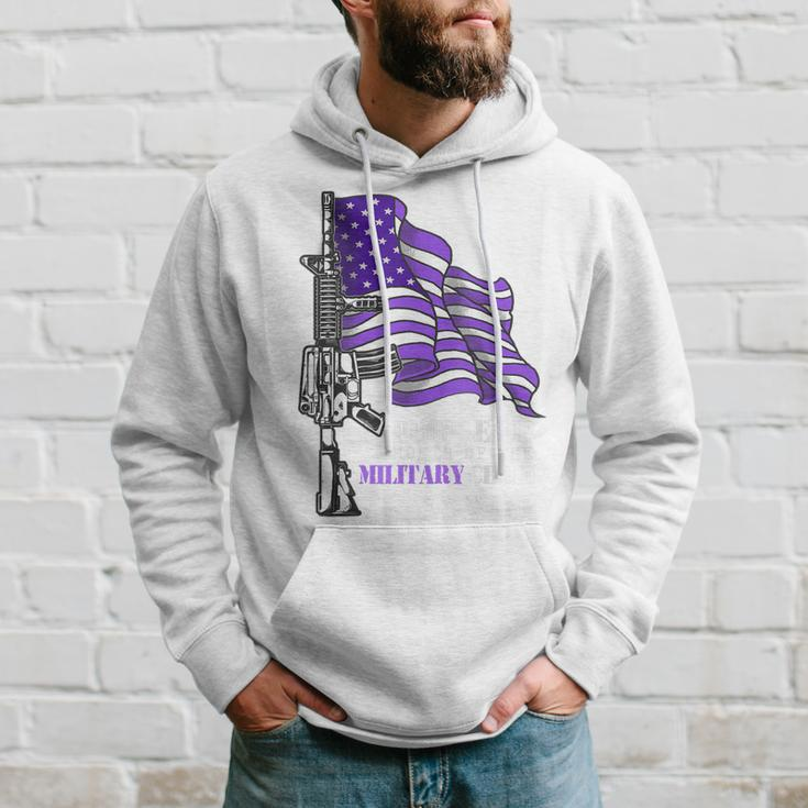 Purple Up For Military Kids Adult Flag Military Child Hoodie Gifts for Him