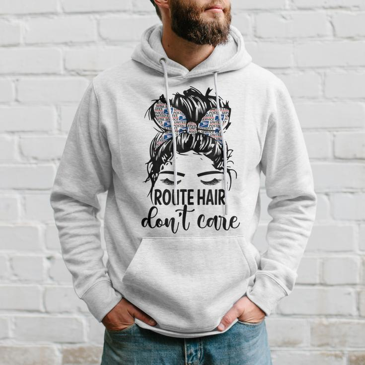 Route Hair Dont Care Messy Bun Mom Funny Mothers Day Womens Hoodie Gifts for Him