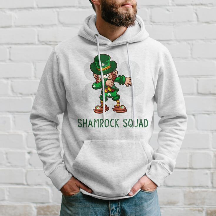 Shamrock Squad Dabbing Leprechaun St Patricks Day Hoodie Gifts for Him