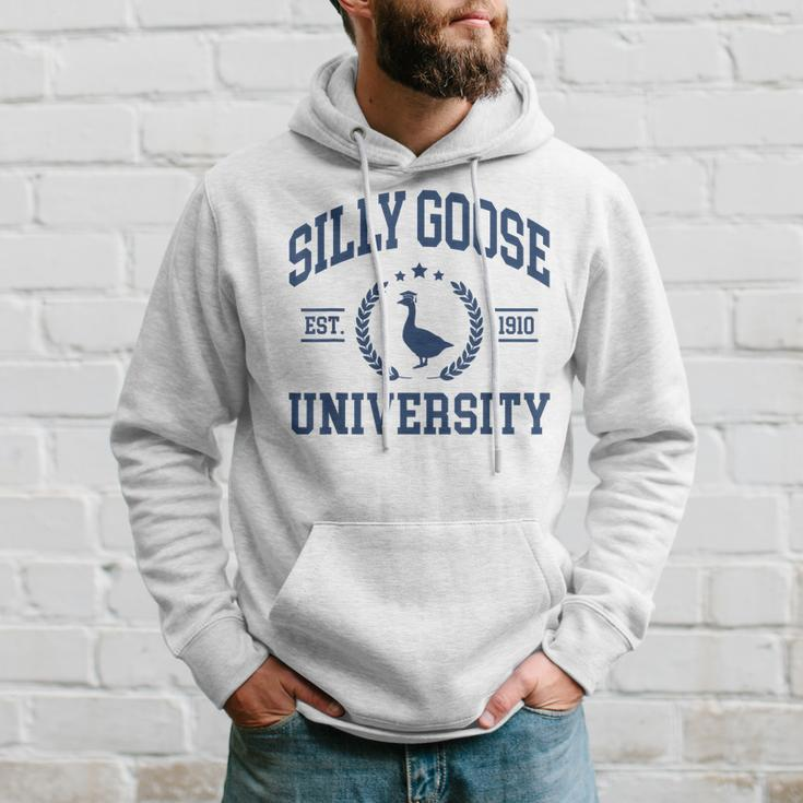 Silly Goose University Funny Goose On The Loose Funny Saying Hoodie Gifts for Him