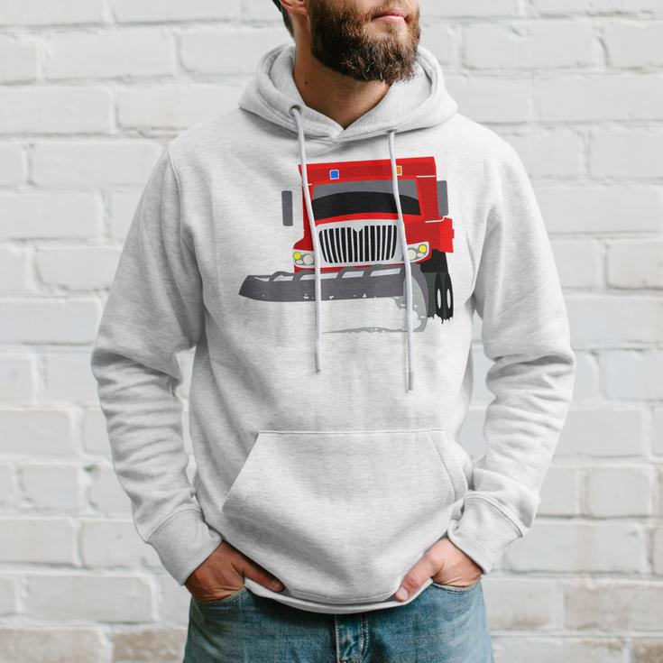 Snowplow Truck | Snow Plough Digger Toddler Men Hoodie Graphic Print Hooded Sweatshirt Gifts for Him