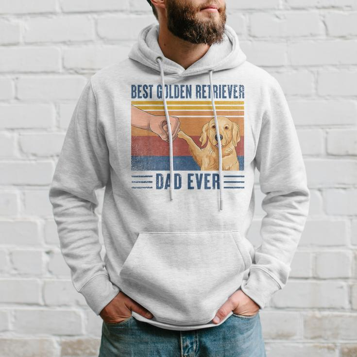 Vintage Best Golden Retriever Dad Ever Fist Bump Funny Dog Gift For Mens Hoodie Gifts for Him