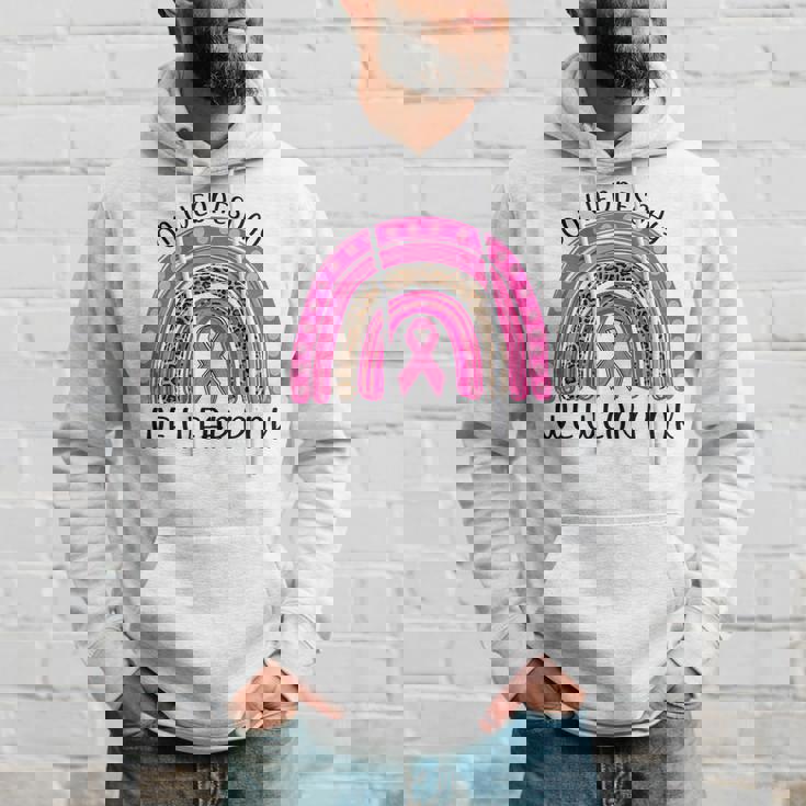 On Wednesday We Wear Pink Rainbow Breast Cancer Fighter Men Hoodie Gifts for Him