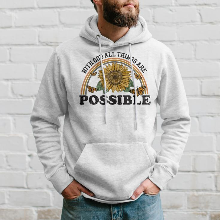 With God All Things Are Possible God Saying Jesus Faith Hoodie Gifts for Him