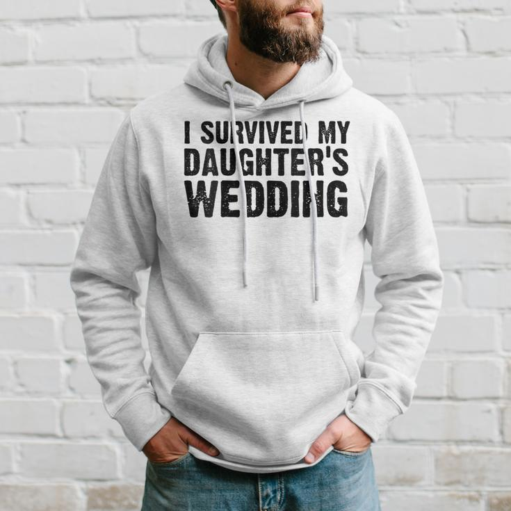 Womens Mom Dad Funny I Survived My Daughters Wedding Vintage Hoodie Gifts for Him