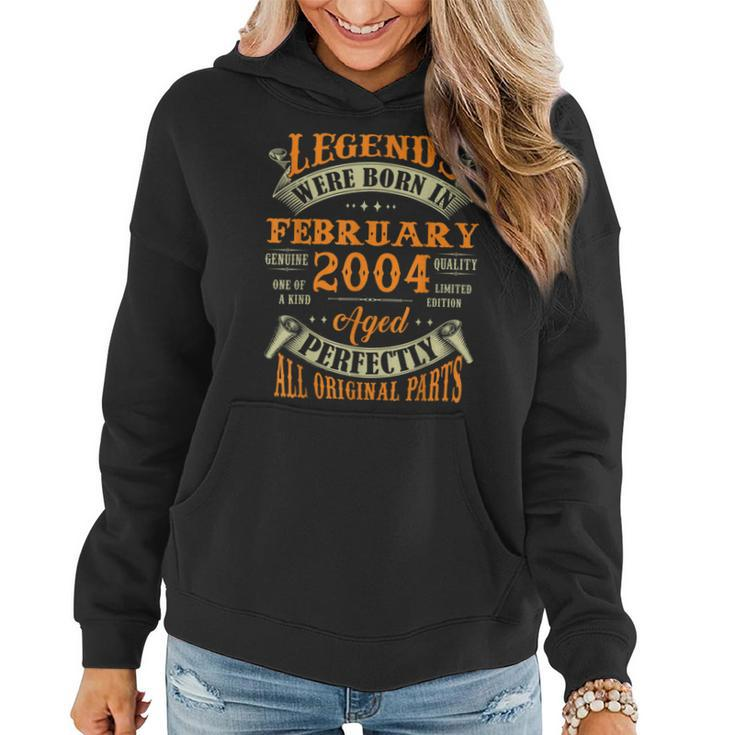 19 Years Old Gifts Legends Born In February 2004 19Th Bday  Women Hoodie