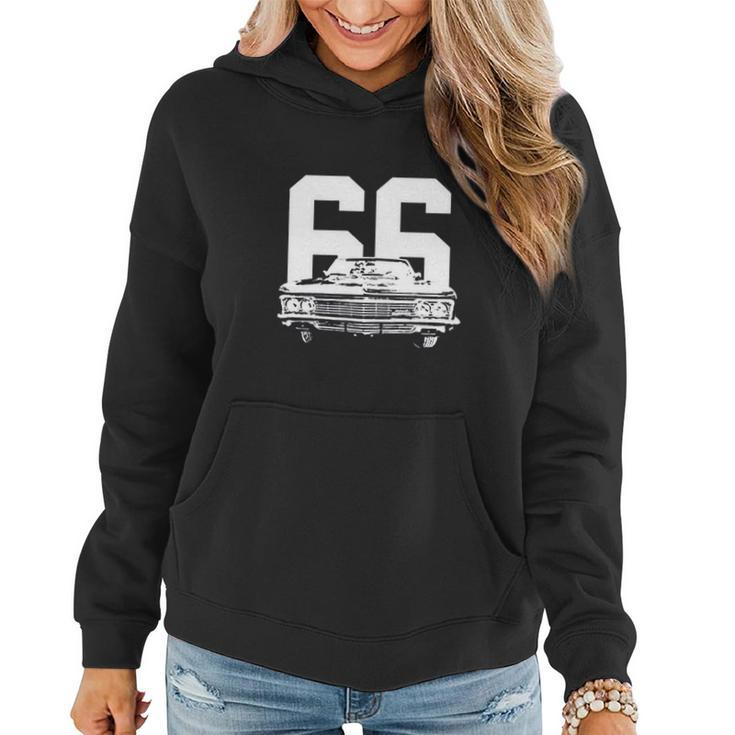 1966 Impala Grill View With Year V2 Women Hoodie Graphic Print Hooded Sweatshirt