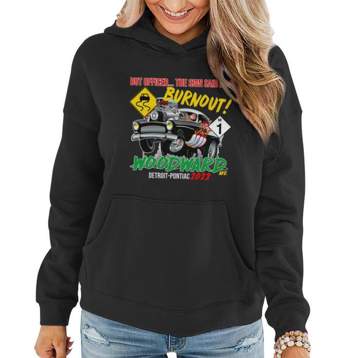 2022 Woodward Cruise Funny Burnout Officer V2 Women Hoodie