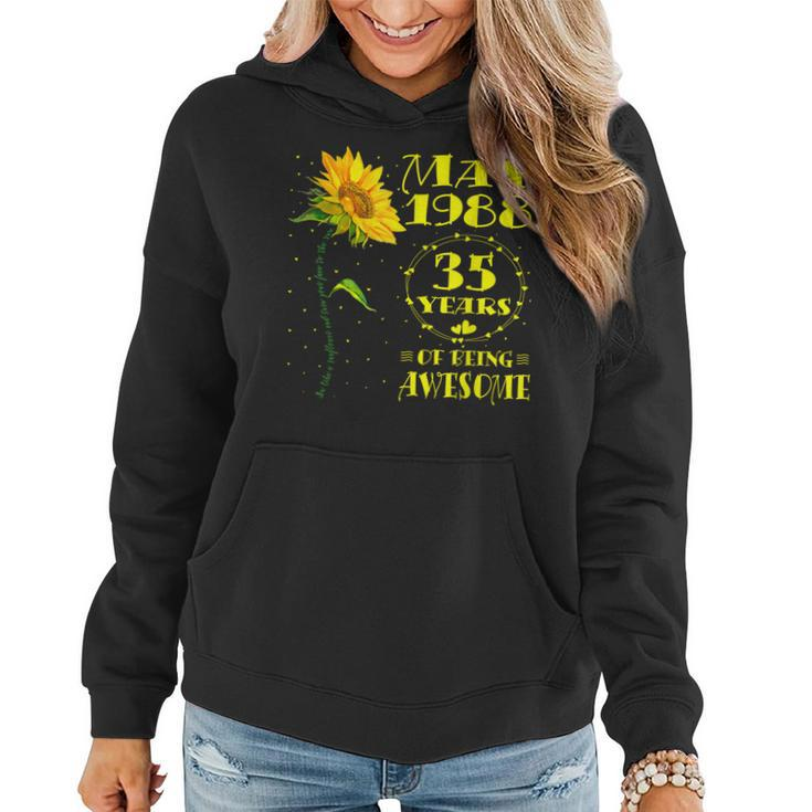35Th Birthday 35 Year Old Sunflower Lovers Born In May 1988 Women Hoodie
