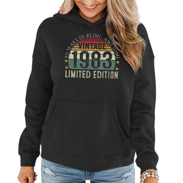 40 Year Old Gifts Vintage 1983 Limited Edition 40Th Birthday   V8 Women Hoodie