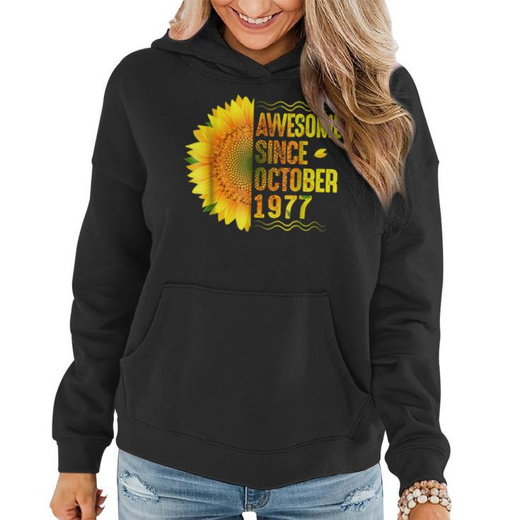 41St Birthday Gift Sunflower Awesome Since October 1977 Tee Women Hoodie