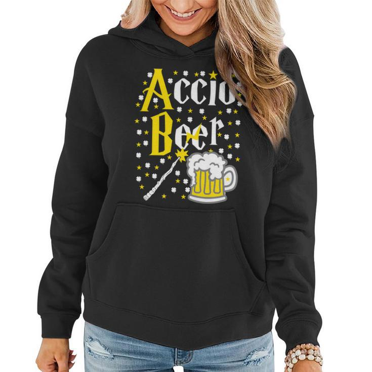 Accio Beer Wizard Wand Funny St Patricks Day Women Hoodie