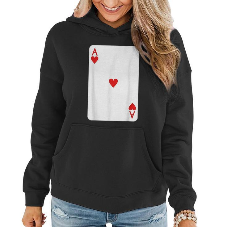 Ace Of Hearts Playing Cards Halloween Costume Deck Of Cards Women Hoodie Graphic Print Hooded Sweatshirt