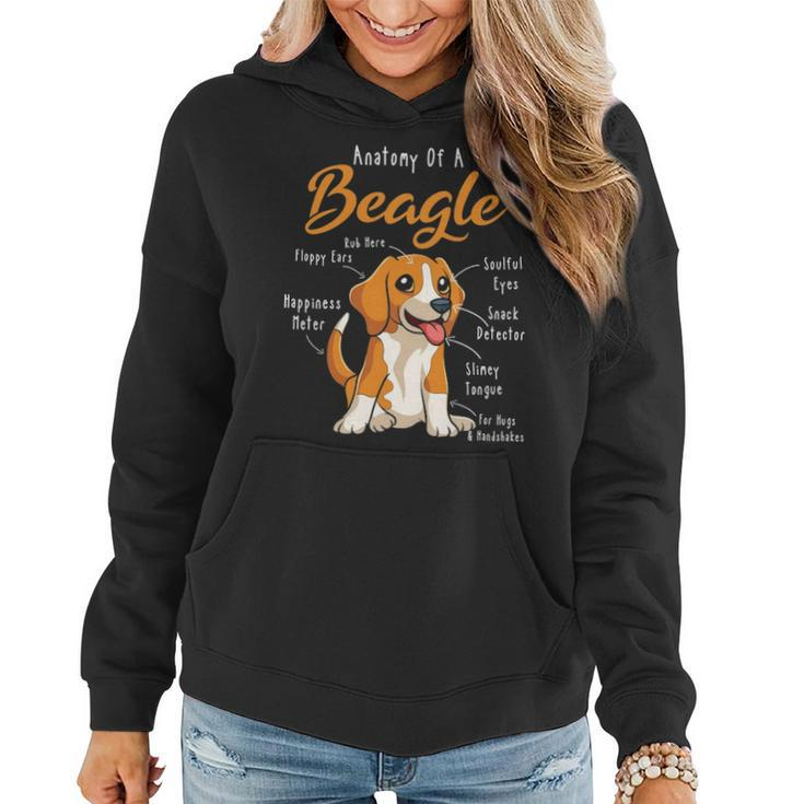 Anatomy Of A Beagle Gift For Beagle Dog Mom Funny Beagle Women Hoodie