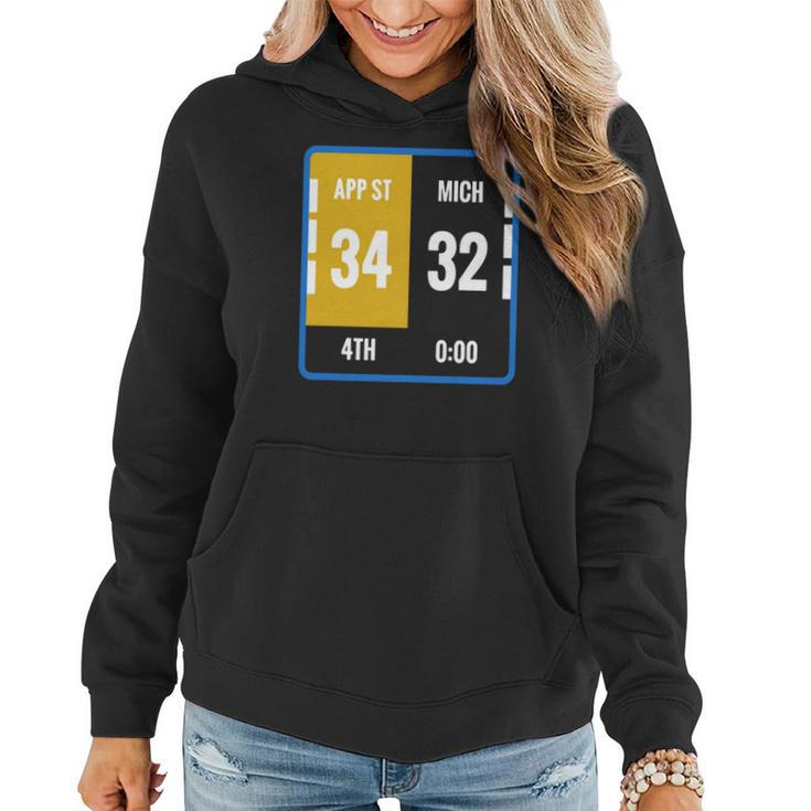 Appalachian Michigan Scoreboard Football Women Hoodie Graphic Print Hooded Sweatshirt